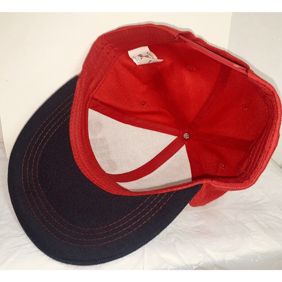 St Louis Snap Back Hat Cap Raised Spell Out Red White Blue Snap Back EUC - Picture 7 of 11